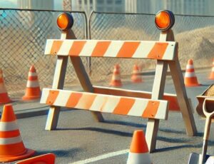 Bauzaun im Baustelle